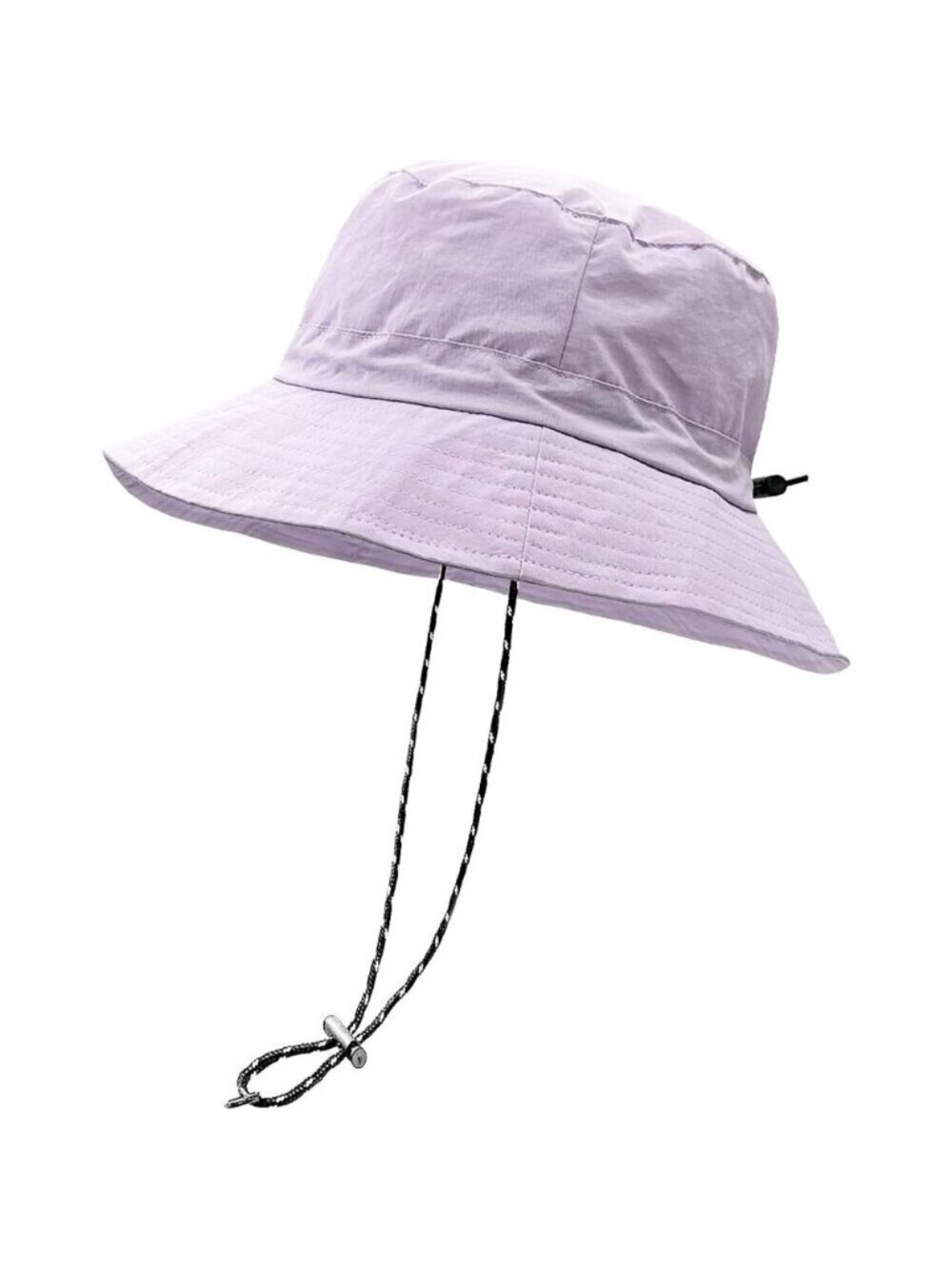 Unisex Purple 100% Polyester Wide Brim Boonie Waterproof Chin Strap Bucket Hat